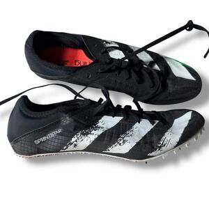 Adidas Sprintstar Running Track Shoes Mens Size 10 White Black Spikes cleats
